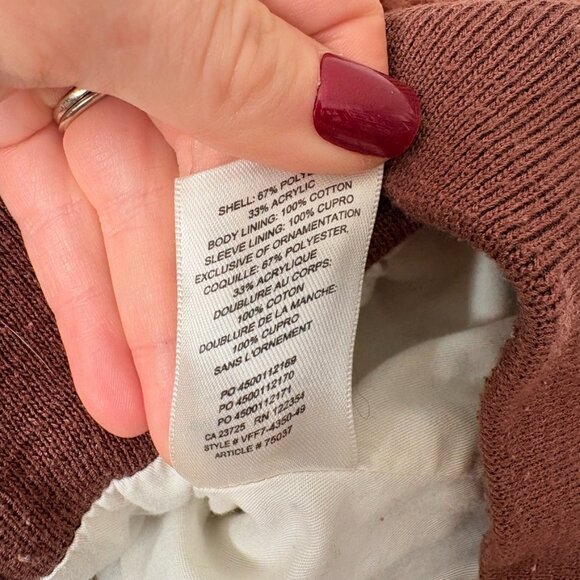 Aritzia Wilfred Free The Teddy Jacket Coat Brown Cream Colour Block Size Large - Picture 7 of 7